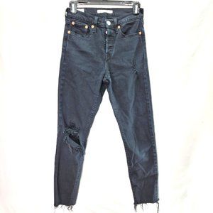 Levi's Women's Wedgie Ripped Jeans Denim Black - Size 24